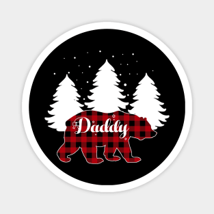 Buffalo Red Plaid Daddy Bear Matching Family Christmas Magnet